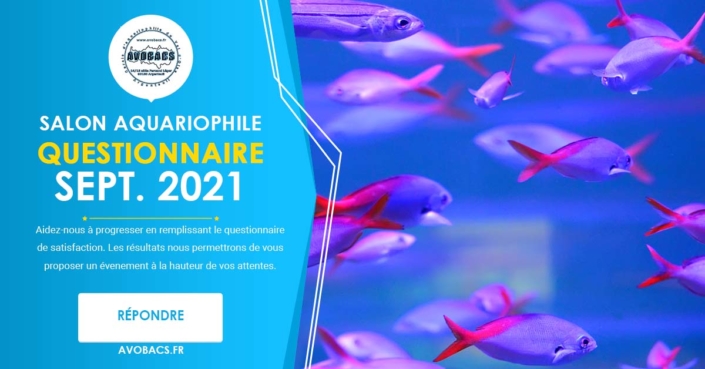 Questionnaire satisfaction – Salon Aquariophile AVOBACS Septembre 2021 Questionnaire satisfaction - Salon Aquariophile AVOBACS Septembre 2021