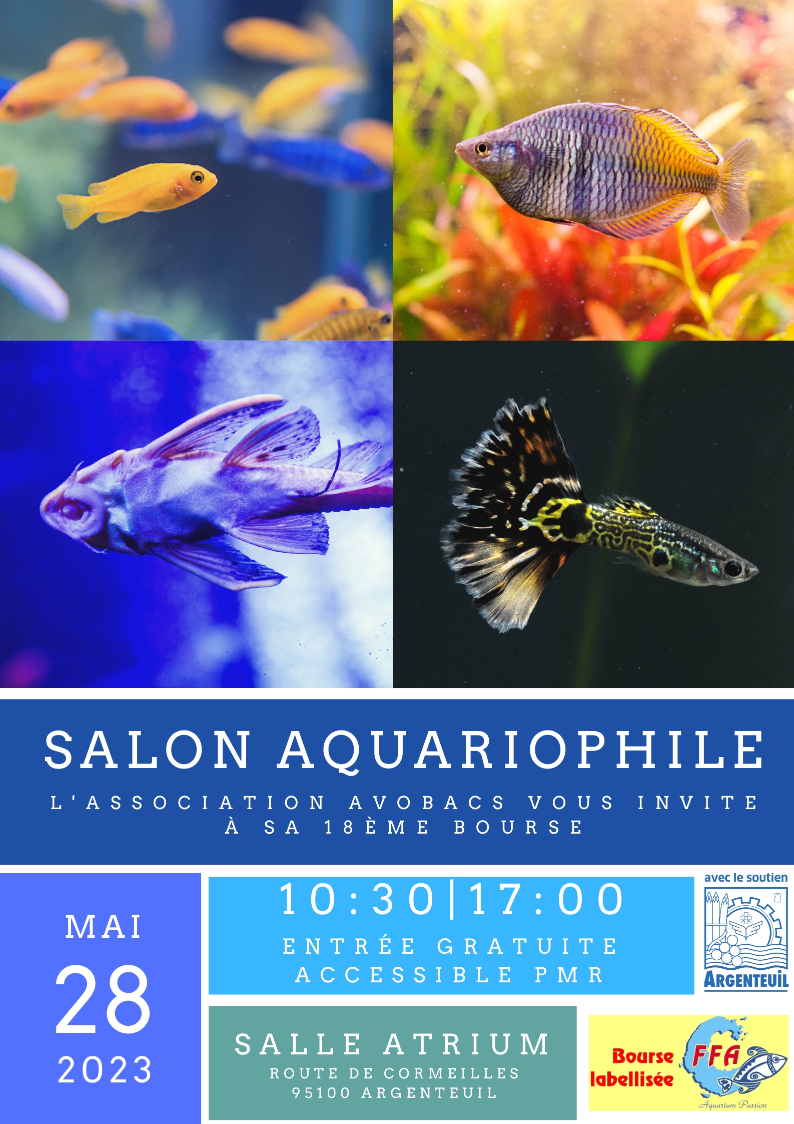 Salon Aquariophile Avobacs, Bourse Argenteuil (95) 20230528-Salon-Affiche